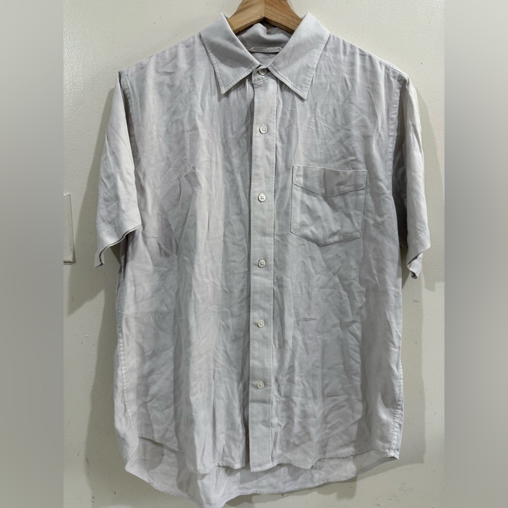 Buck Mason Light White Short Sleeve Button-Down Shirt